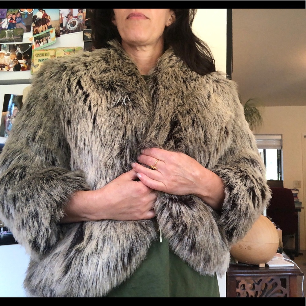 Faux fur dressy coat from Macy’s from my closet
